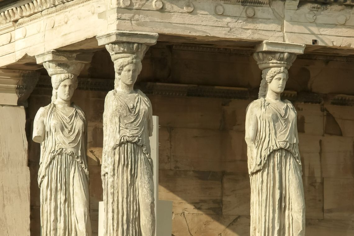 Close shot of the Erechthion maidens in Athens Credits crbellette Canva