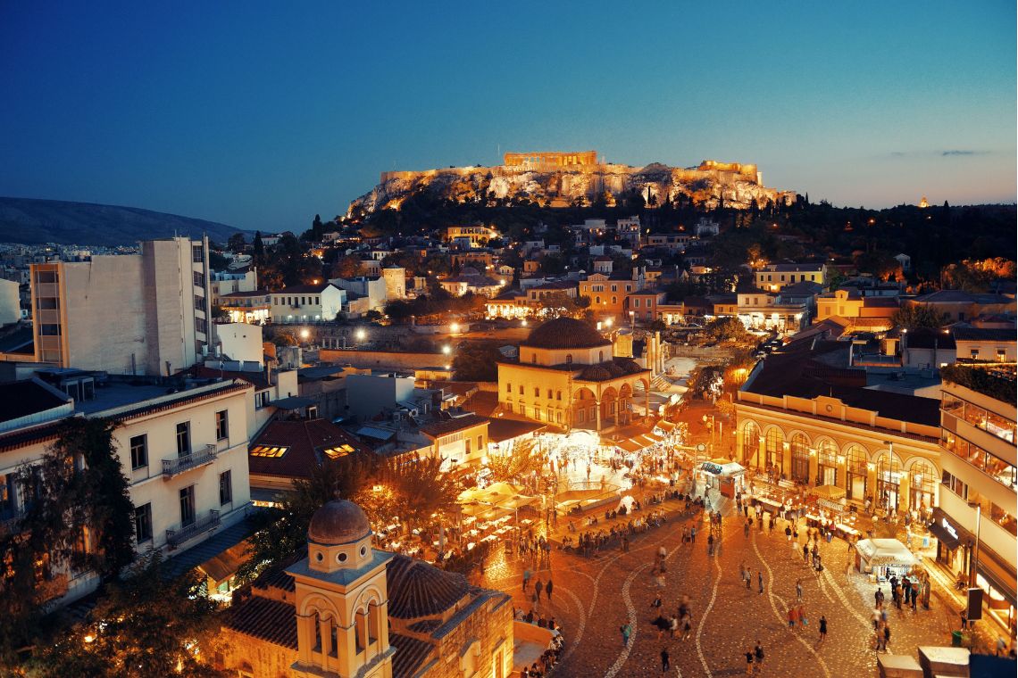 athens what to eat plaka monastiraki night view